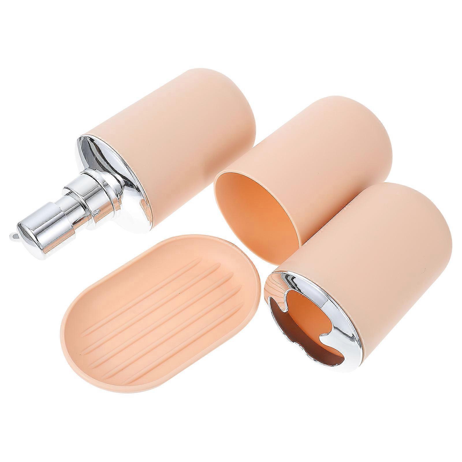 Bathroom Washing Accessories Set with Hard Structure and Portable Design for Tidy Use in Beige 1 Set