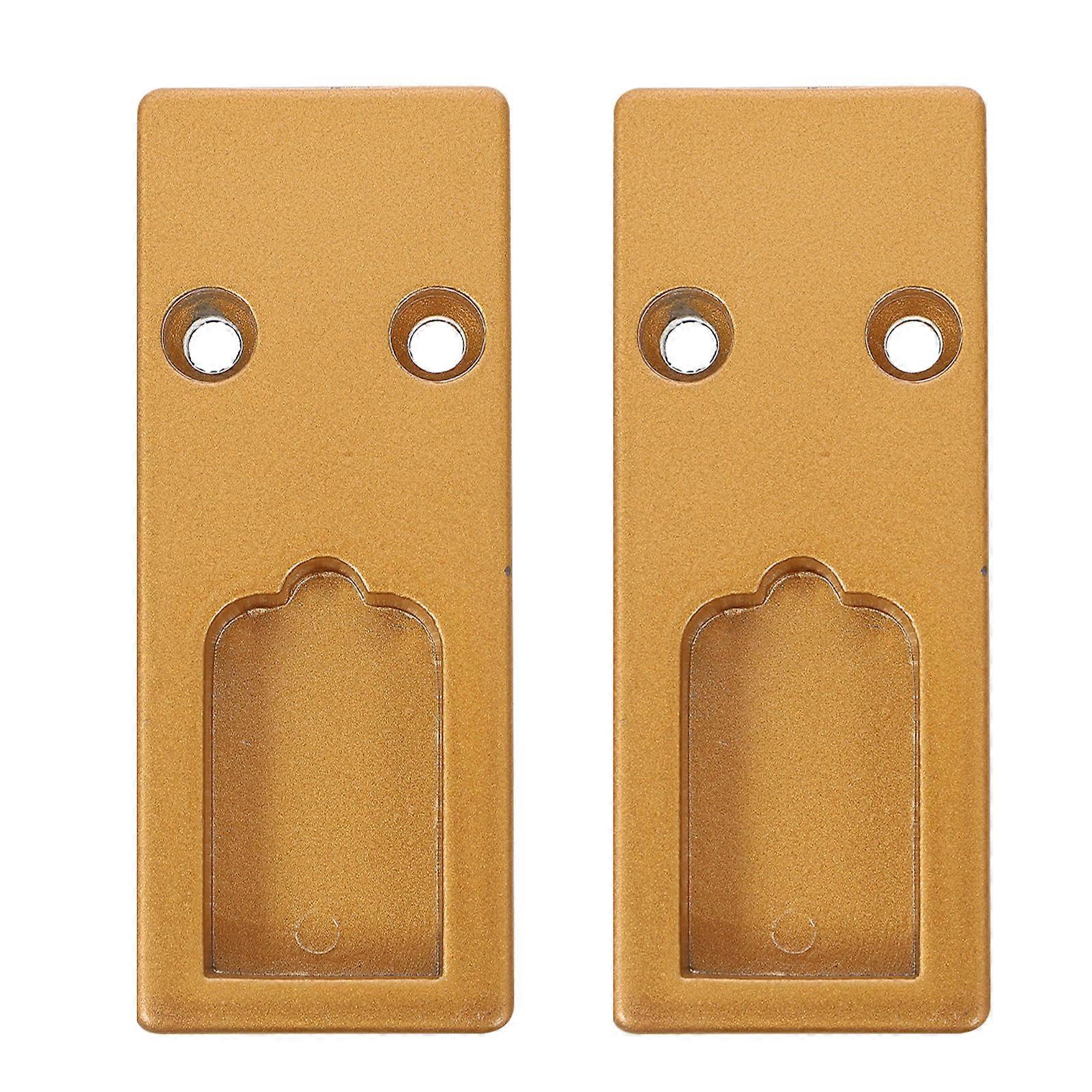Closet Rod Bracket Heavy Duty Rectangular Wardrobe Accessories Golden Zinc Alloy Support 2Pcs