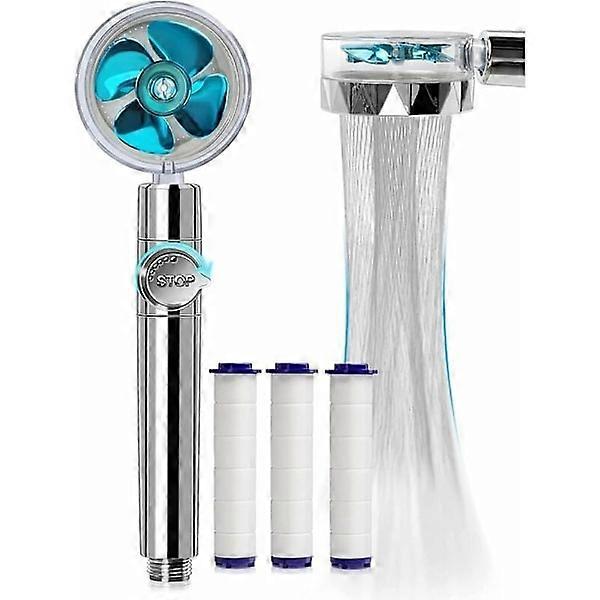 Fei Yu Hand Shower, Water-Saving Limescale-Repellent Shower Head, High-Pressure Propeller Shower Head Three-Mode Filter System