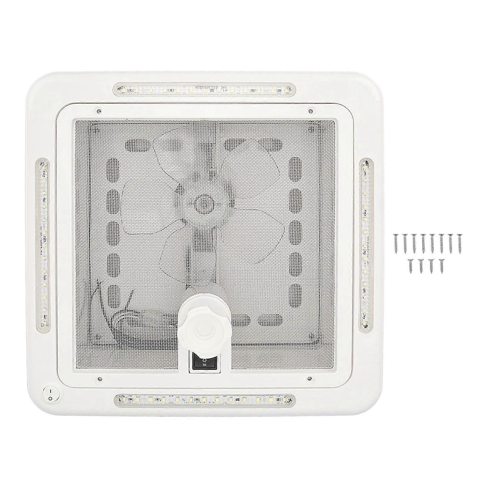 11x11in RV roof vent fan 12V low noise with 4 light bars