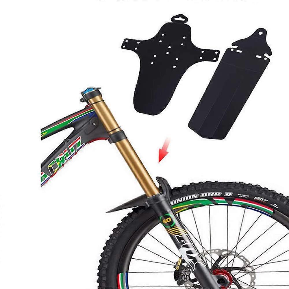Bicycle Mudguard for Mountain Bikes, Ultra Thin Front and Rear Tyre Mudguards, Portable Black Design, Lightweight Material