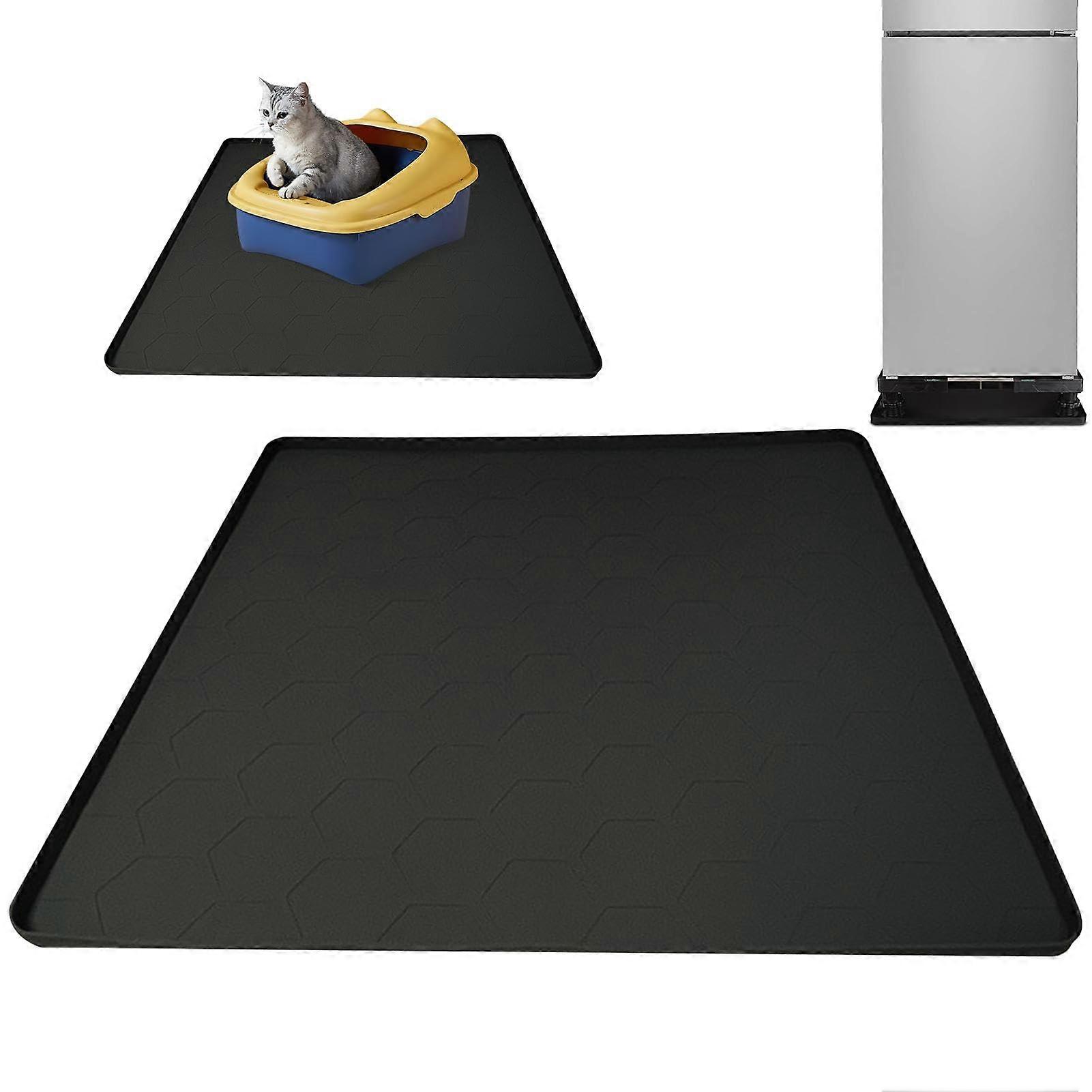 Refrigerator mat, silicone mat for refrigerator, multifunctional mat  Protective mat for terrace and patio, black.
