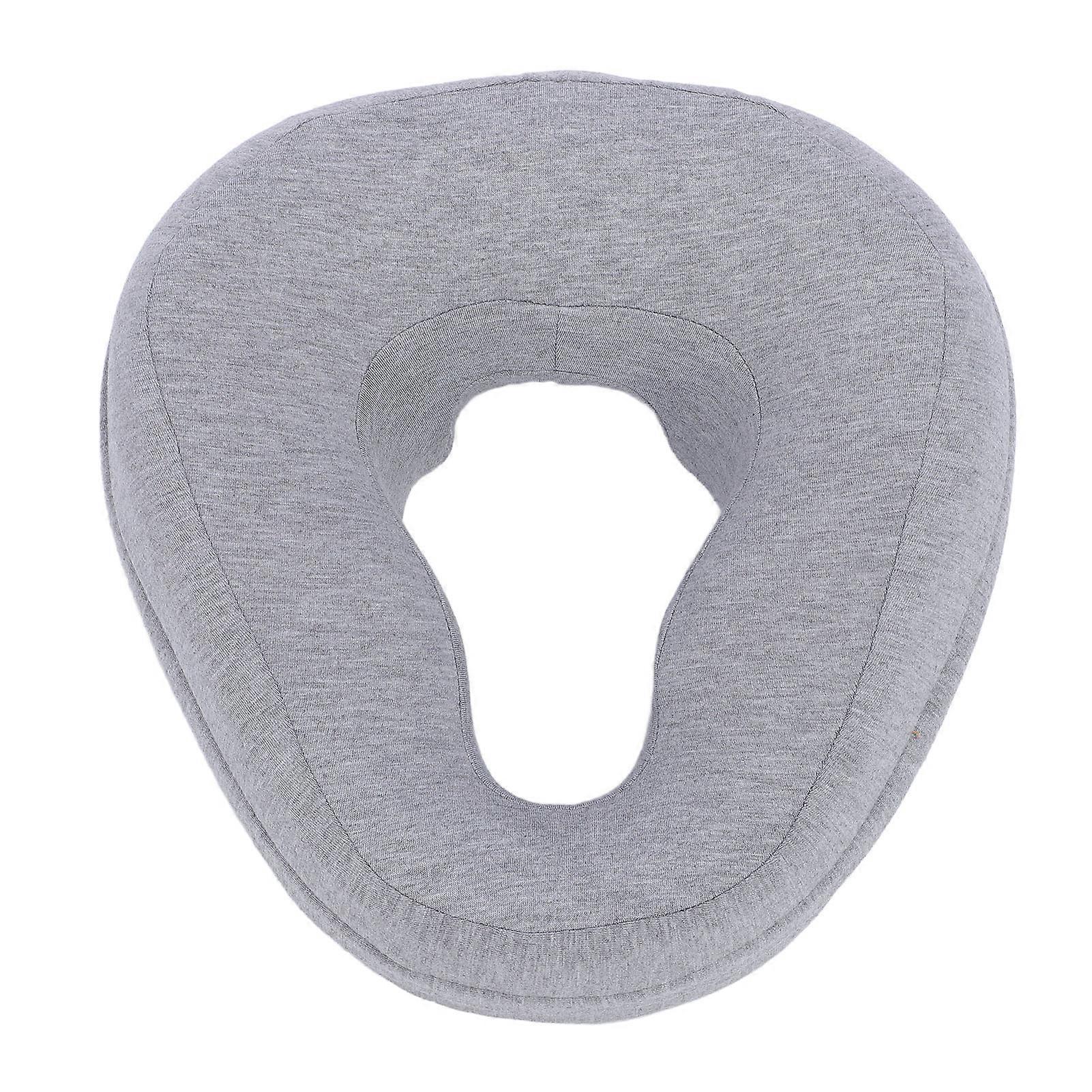 Face Down Pillow Memory Foam Ergonomic Sleeping Support, Soft Comfortable Face Rest for Home Spa Massage, Light Gray
