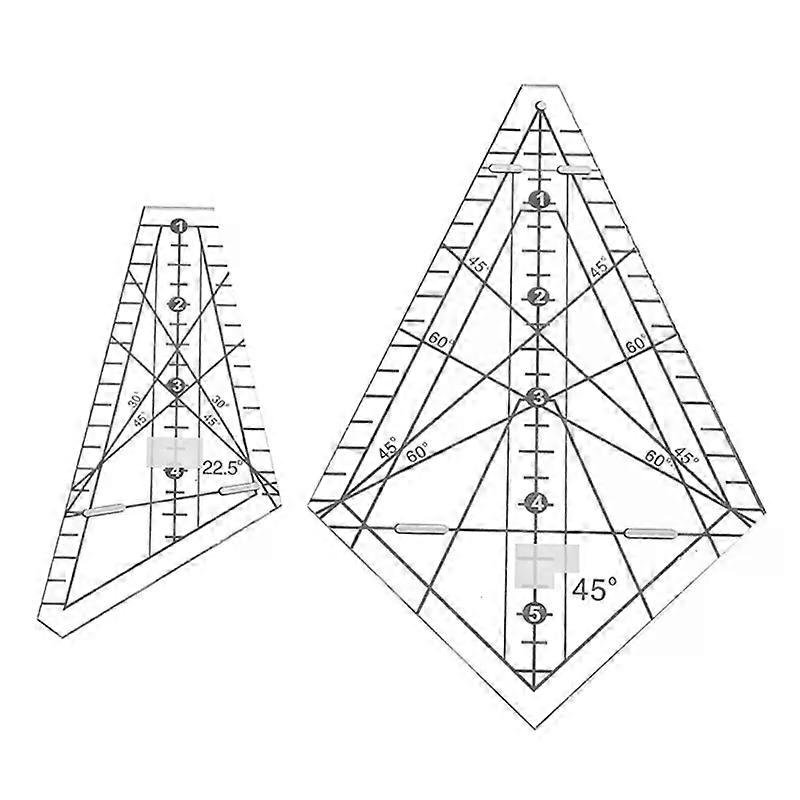 2pcs 22.5/45 Pieces Ruler Squedge Stencil Squedge Quilting Ruler for Plastic Sewing