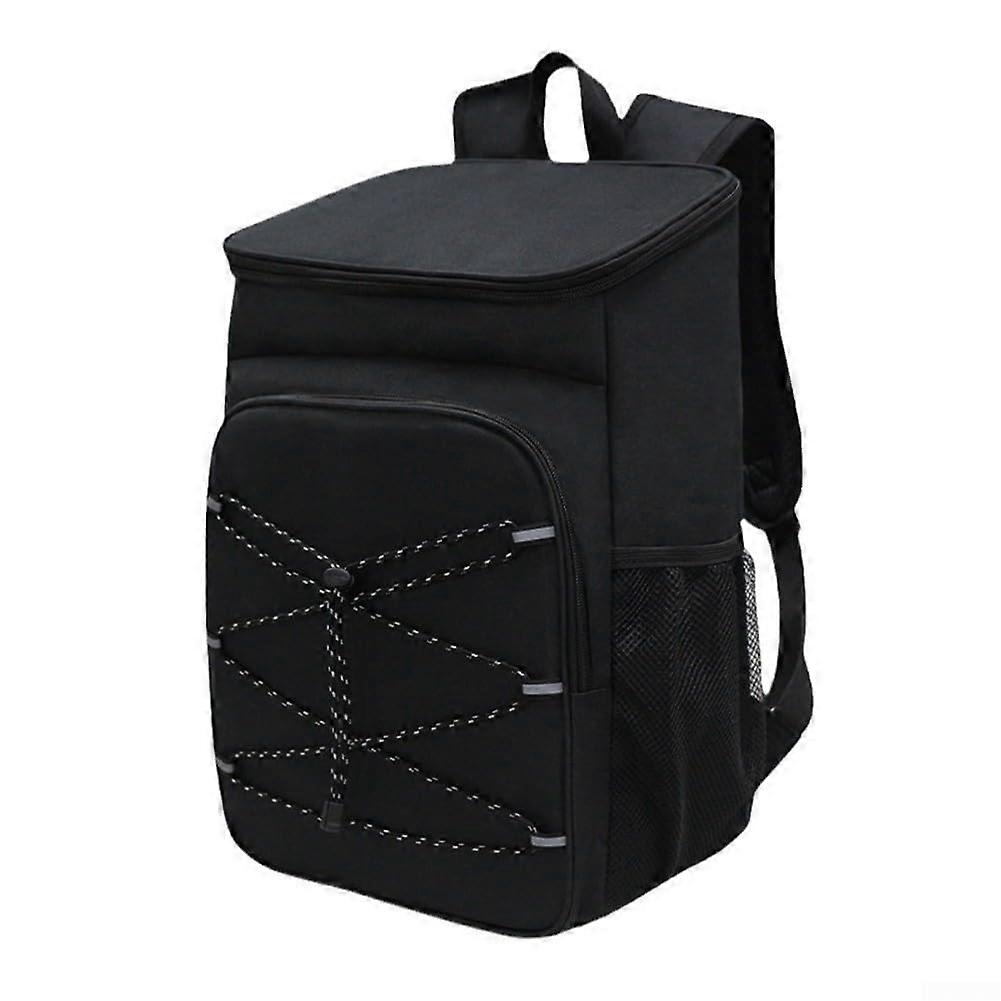 Insulated cooler backpack, waterproof and spacious for camping, picnics, and outdoor activities (black).