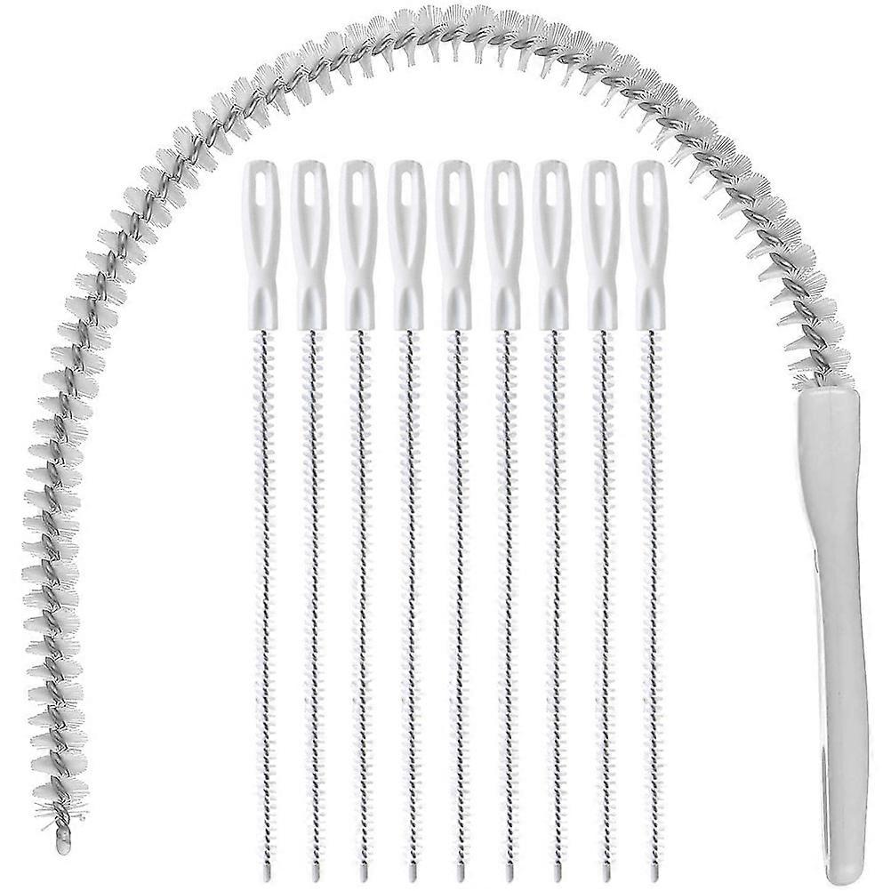 10Pack Hair Drain Remover Tool For Homeowners And Housekeepers In White For Clog Removal And Drain Cleaning