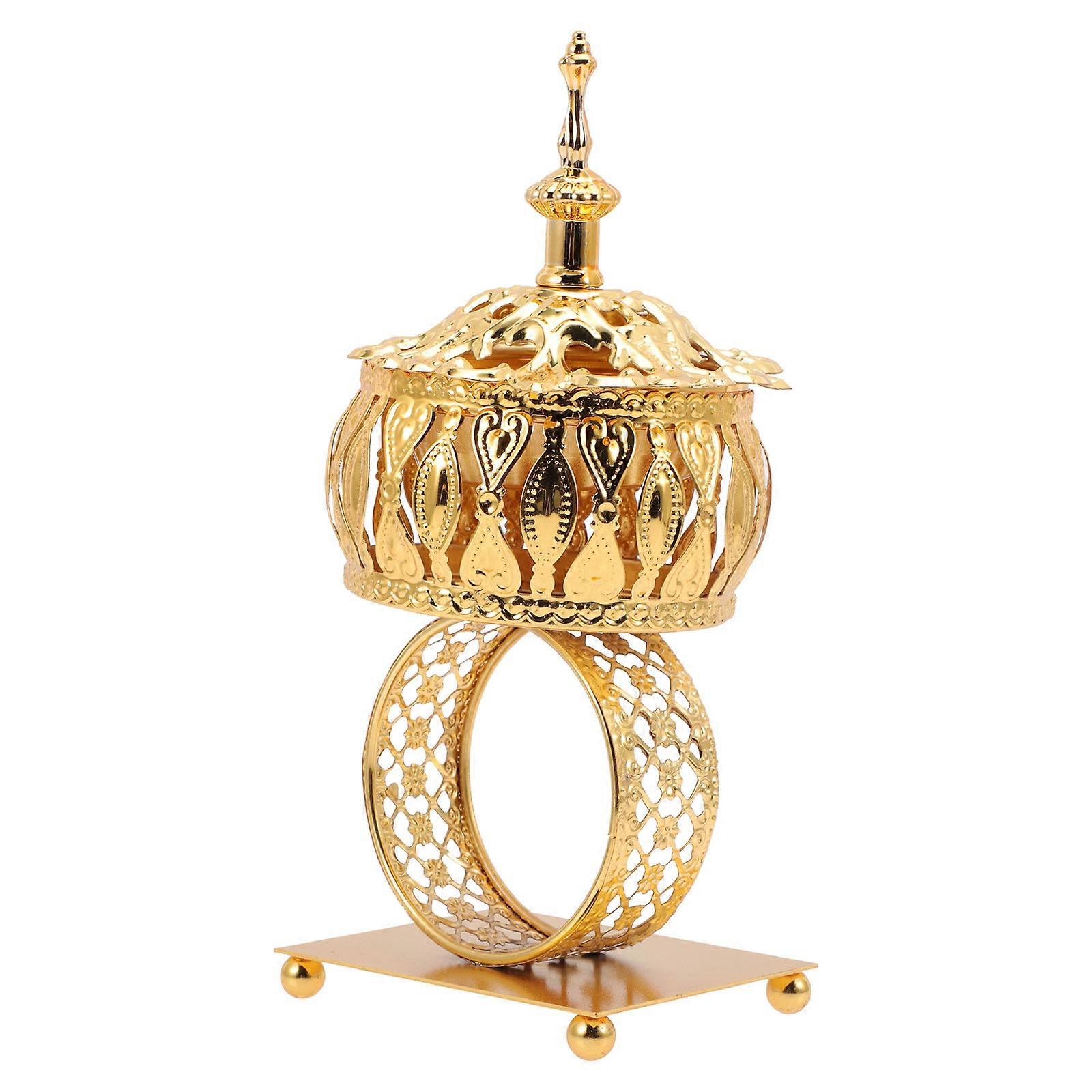 Middle East Style Decorative Incense Burner For Ornaments In Golden Finish 21x9.5cm 1Pack