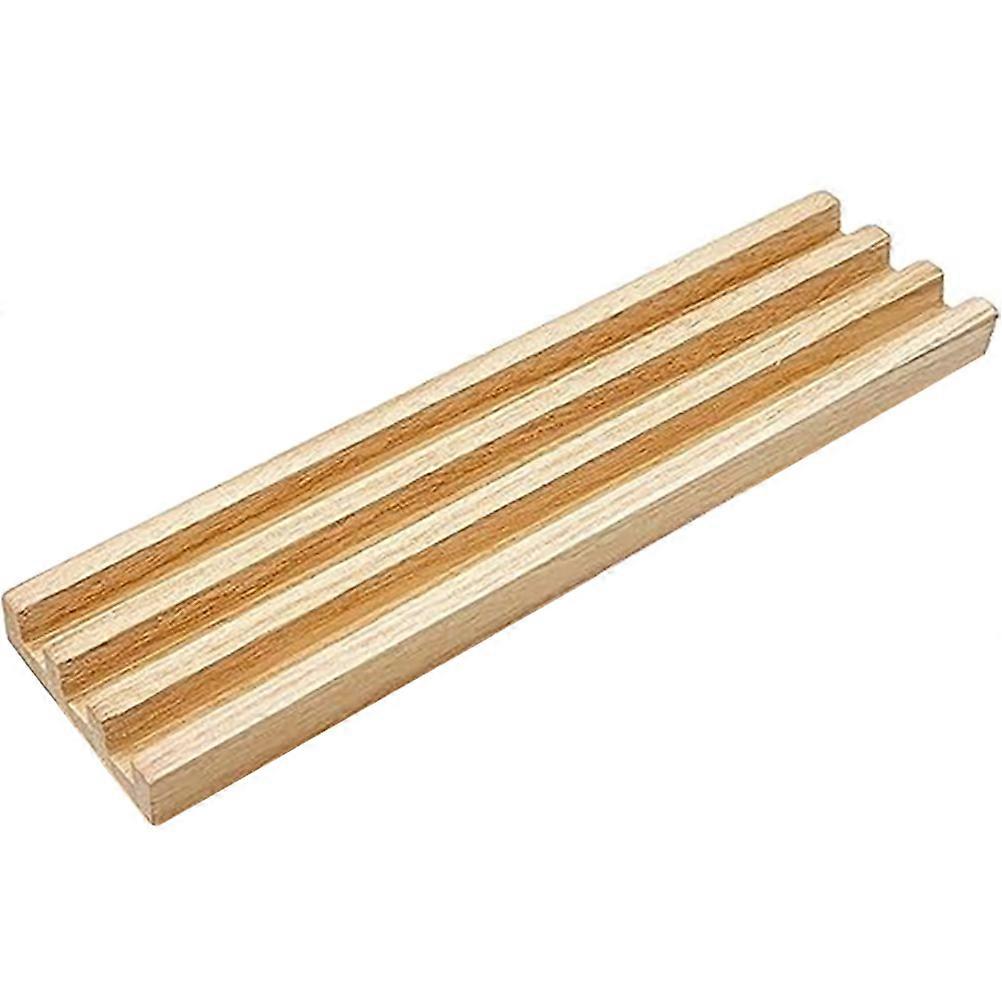 Domino Holders Wooden Domino Tray Game Accessories Tabletop Gaming Light Yellow Slip-resistant 1Pack