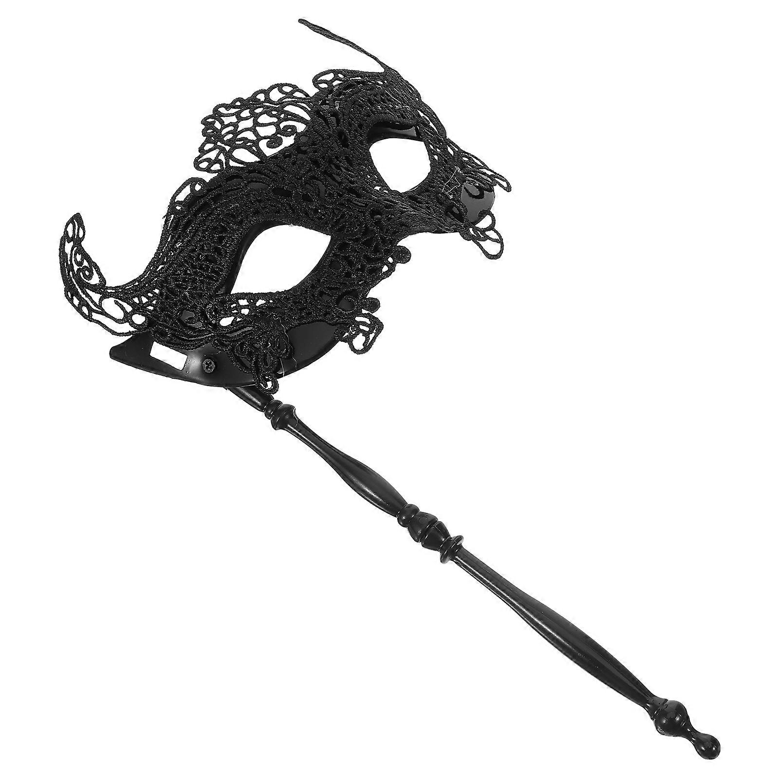 Vintage Handheld Fox Mask for Masquerade Carnival Costume Party Props with Stick – Comfortable & Eye Catching Design for Halloween, Mardi Gras &