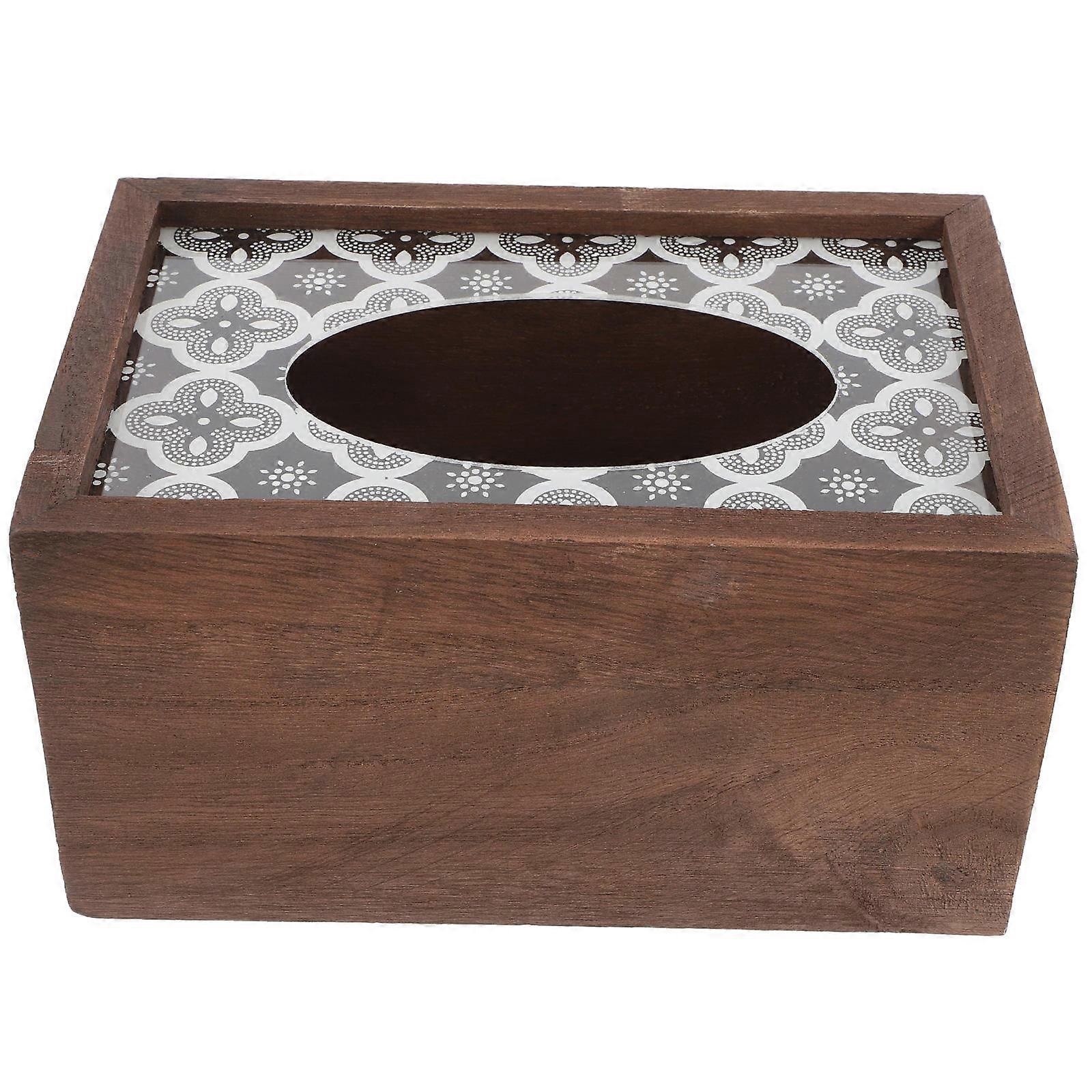 Paper Towel Box Desktop Decoration Tissue Box Wood Holder Household Tissue Storage Box Rectangle Tissue Box Cover Napkin Holder
