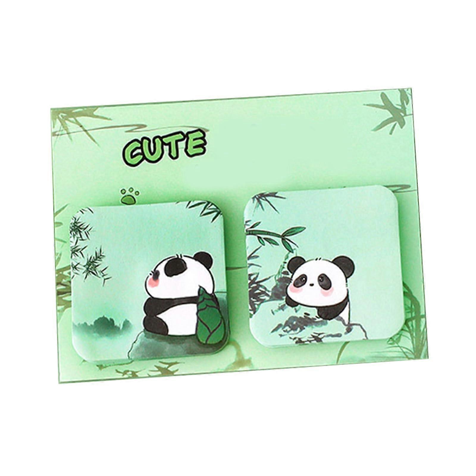 Animal Panda Notes Paper 60 Sheets Adhesive Notes Pockets Note Pictures Pockets Memo Pad for Writing Journaling 50 x 50 mm