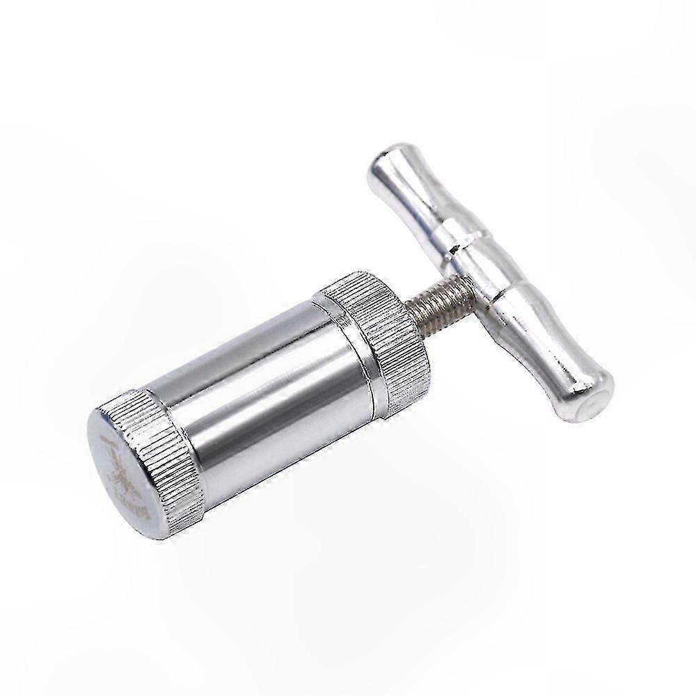 Heavy Duty Silver Pollen Press Tool with T Handle for Durable Spice Compression