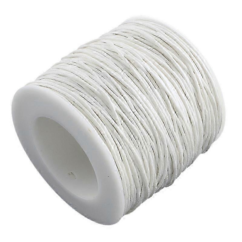 2025 100Yards/90m x 1mm White Waxed Cotton Cord Macrame Waxed Beading Thread String