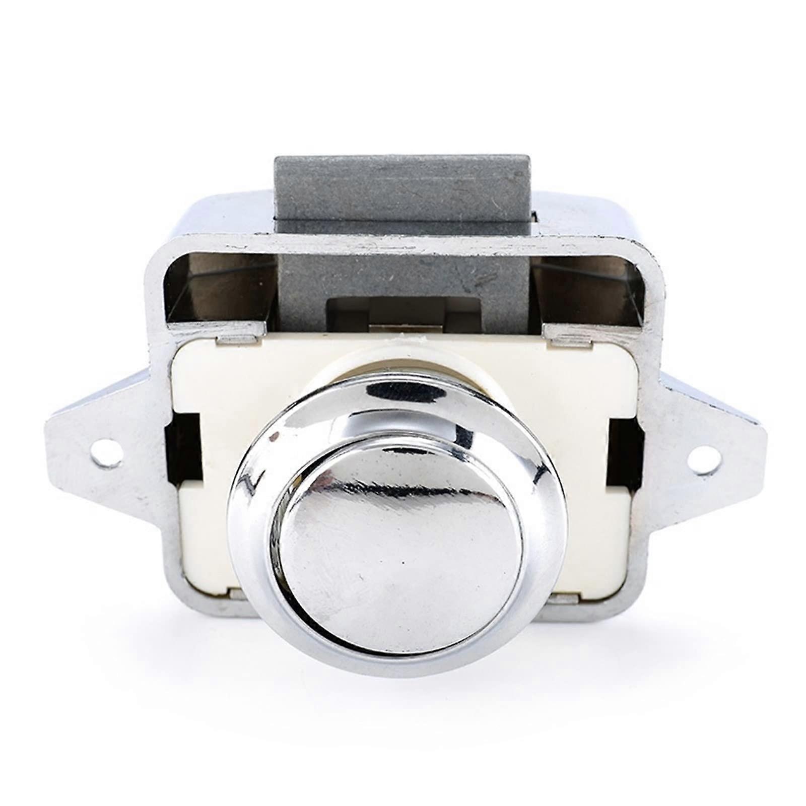 5Pcs Camper Auto PushLock 26mm Caravan Boot Motor Home Cabinet Drawer Latch Button Locks (Chrome)
