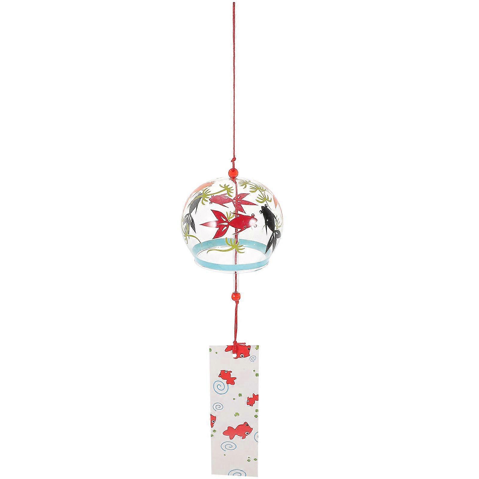 Glass Wind Chimes Japanese-style Wind Chime Simple and Beautiful Label Pendnat Chimes Wind Bells(Pattern 2)