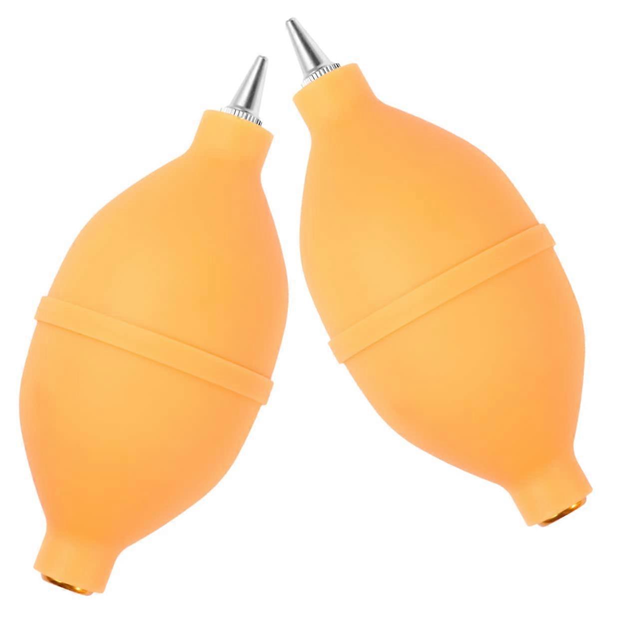 Bulb Lens Blower 2 Pack Keyboard Cleaner Rocket Blower Pump Camera Lens Dust Blower Yellow