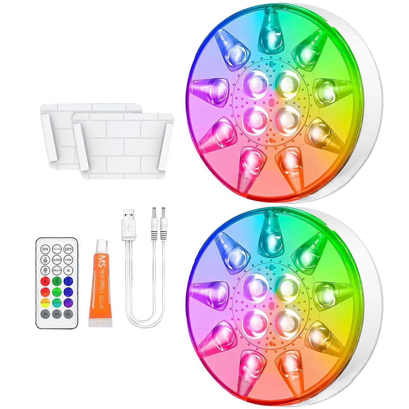 Submersible Underwater Pool Lights with Remote, 2 Rechargeable RGB16 Colors