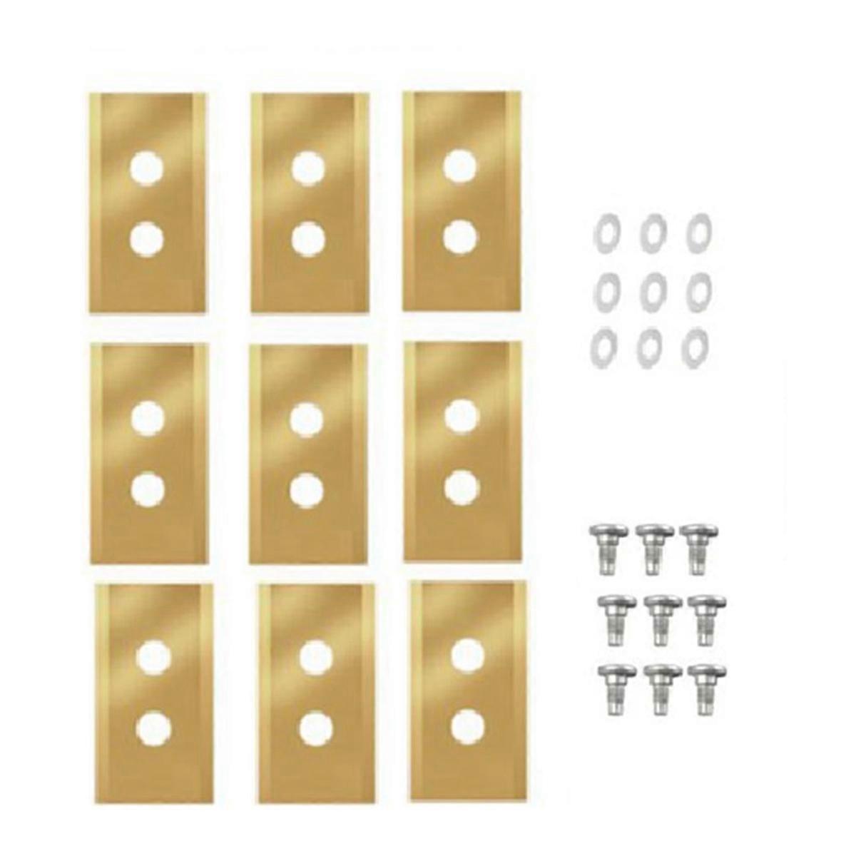 9 delers reserveblader til Luba og Yuka alle serier, reserveblader til robotgressklippere, gullfarget