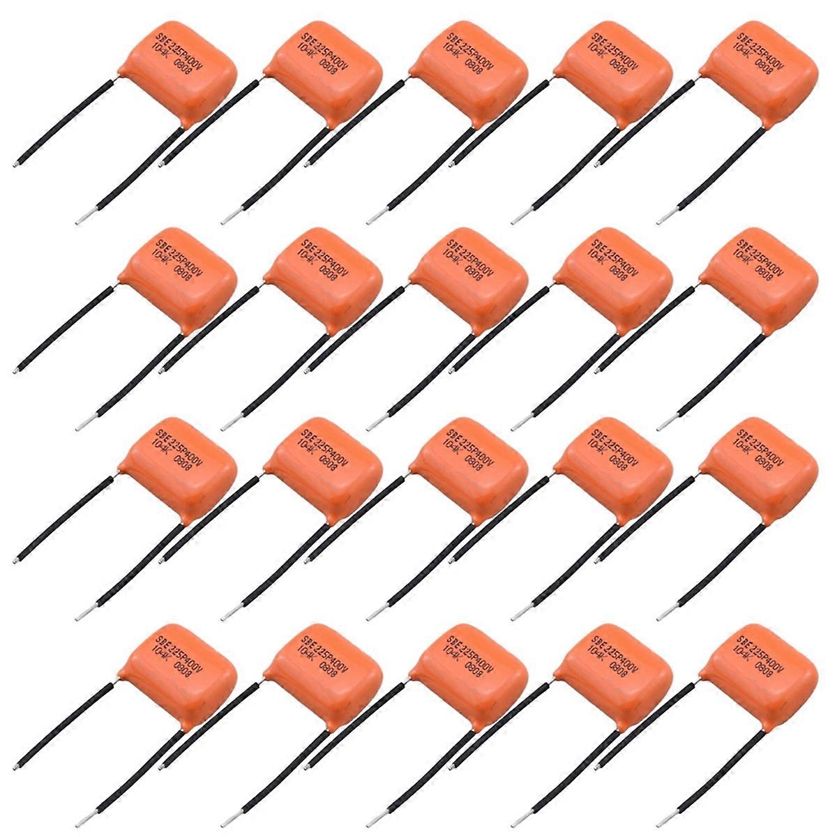 مكثف بلون برتقالي SBE715P 104K 0.1UF 400V غطاء باس جيتار كهربائي 20 قطعة