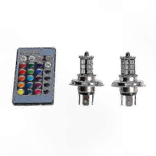 2Pcs Universal Car RGB LED Atmosphere Lamps with Remote Control for Auto Lighting Enhancement Accessories