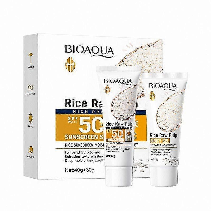 SPF 50+ Sunscreen with UVA/UVB Defense, Lightweight Moisturizing Gel for Brightening & Protecting Skin, Waterproof & Non-Greasy