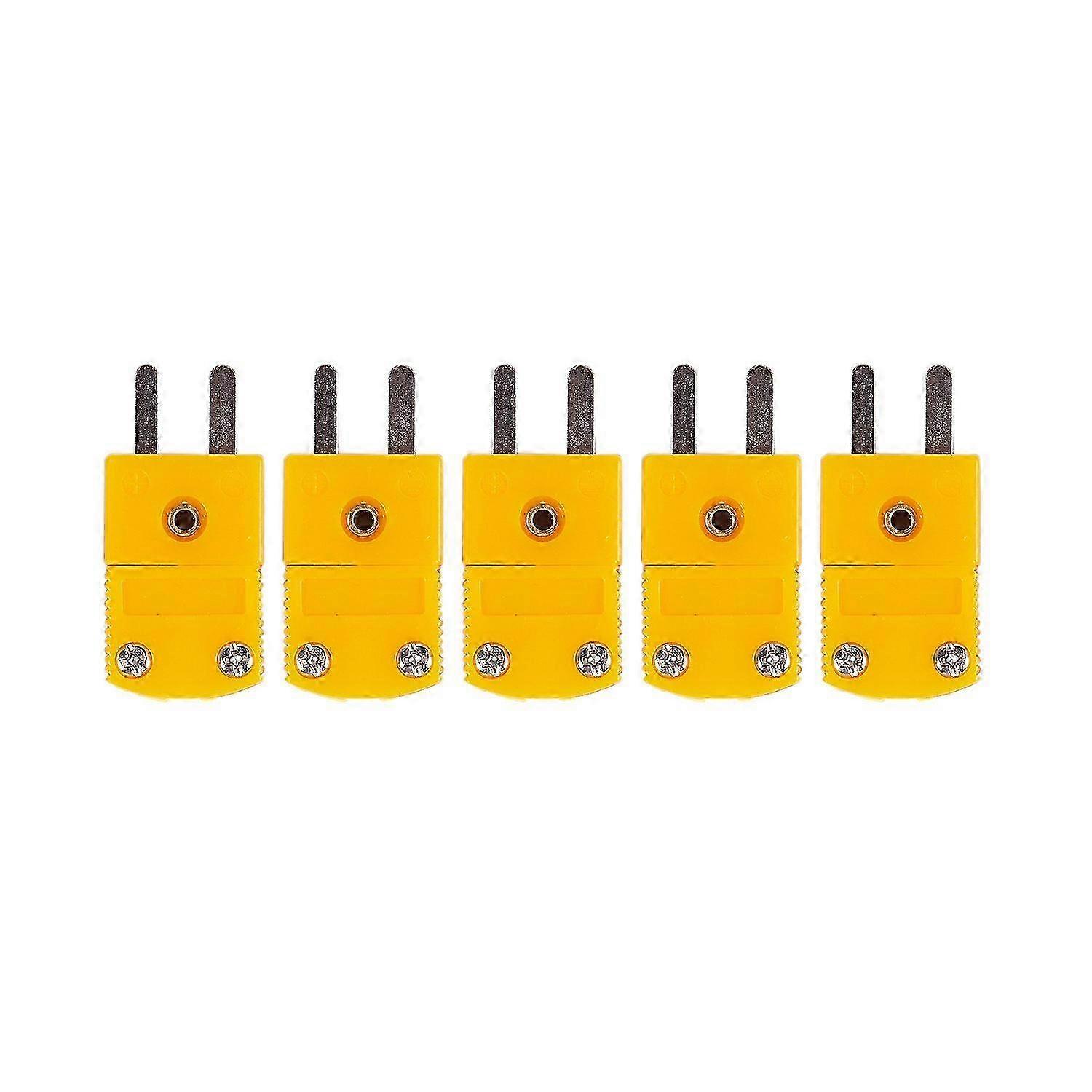 5Pcs RTD Circuits K Type Temperature Sensor Thermocouple Plugs - Yellow Color