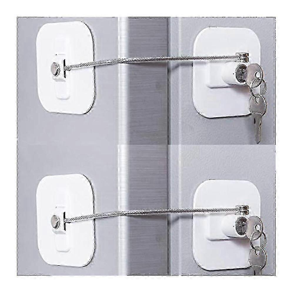Refrigerator Lock, Mini Fridge Lock With Key For Adults, Lock For A Fridge, Cabinet Door(white 2pack