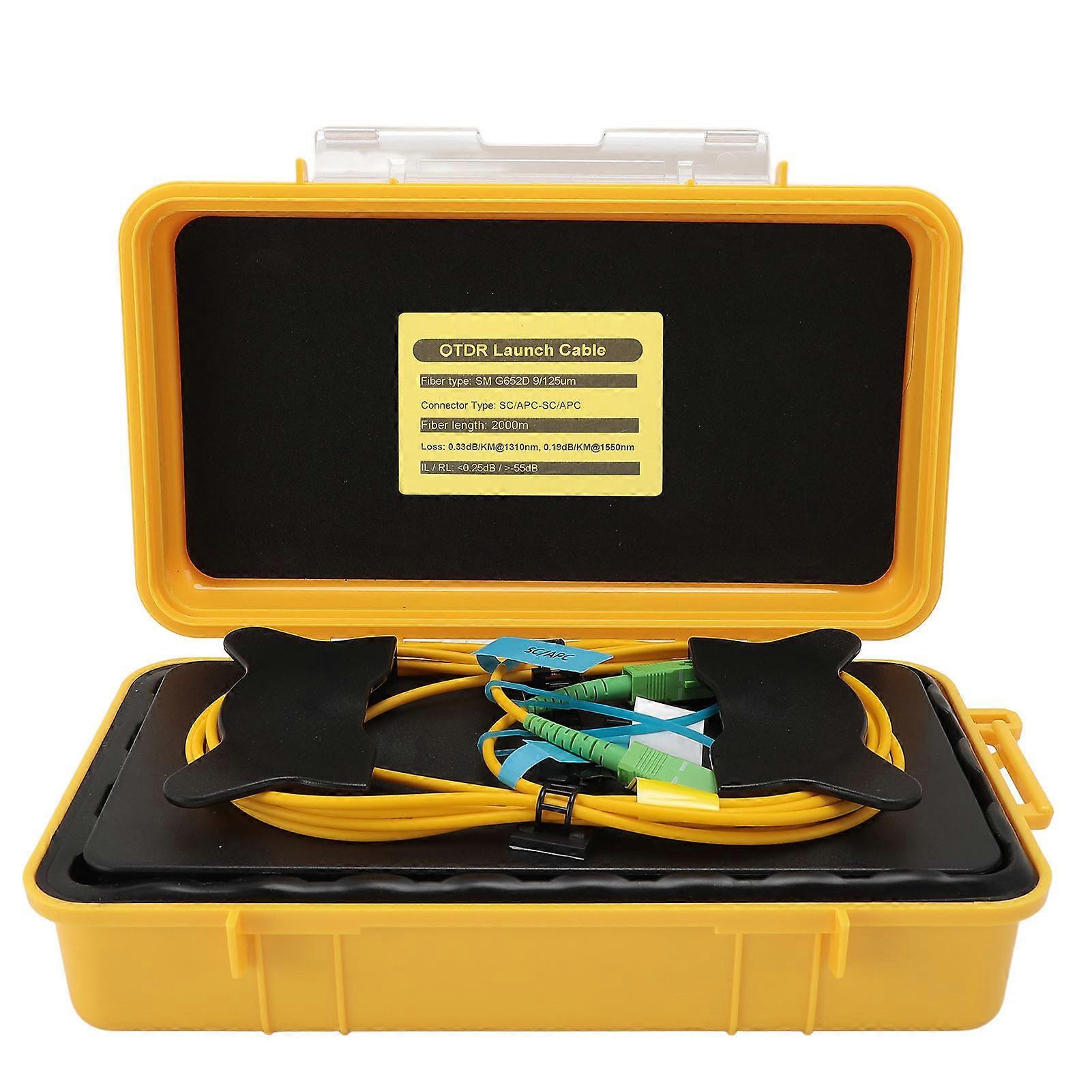 OTDR Launch Cable Box 2000M Single Mode Fiber Optic Testing Extension Cord SC Connector
