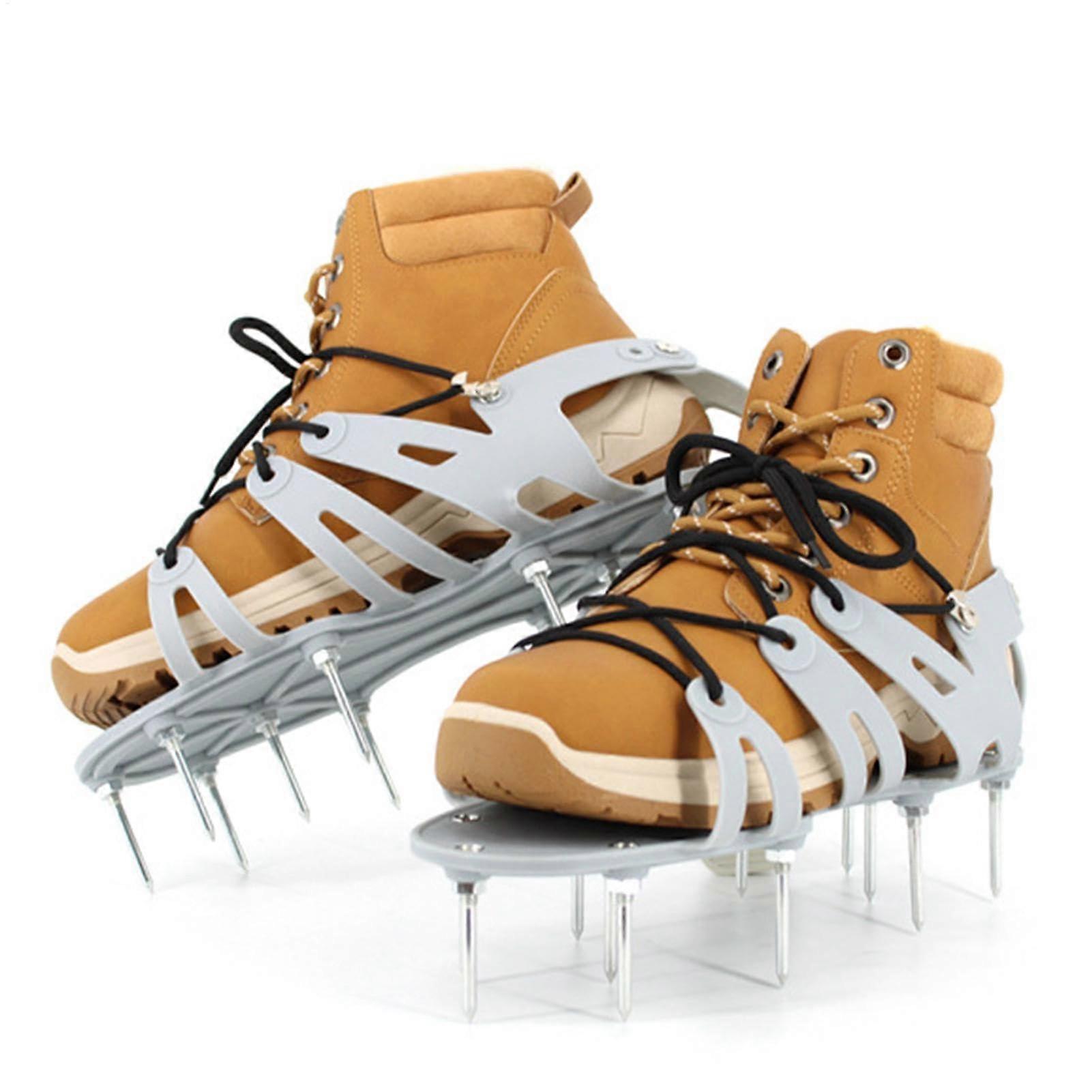 Lawn Aerator Sandals For Garden And Lawn Care, Heavy Duty Stiletto Style Shoes, Adjustable Ventilation Tips, Backyard