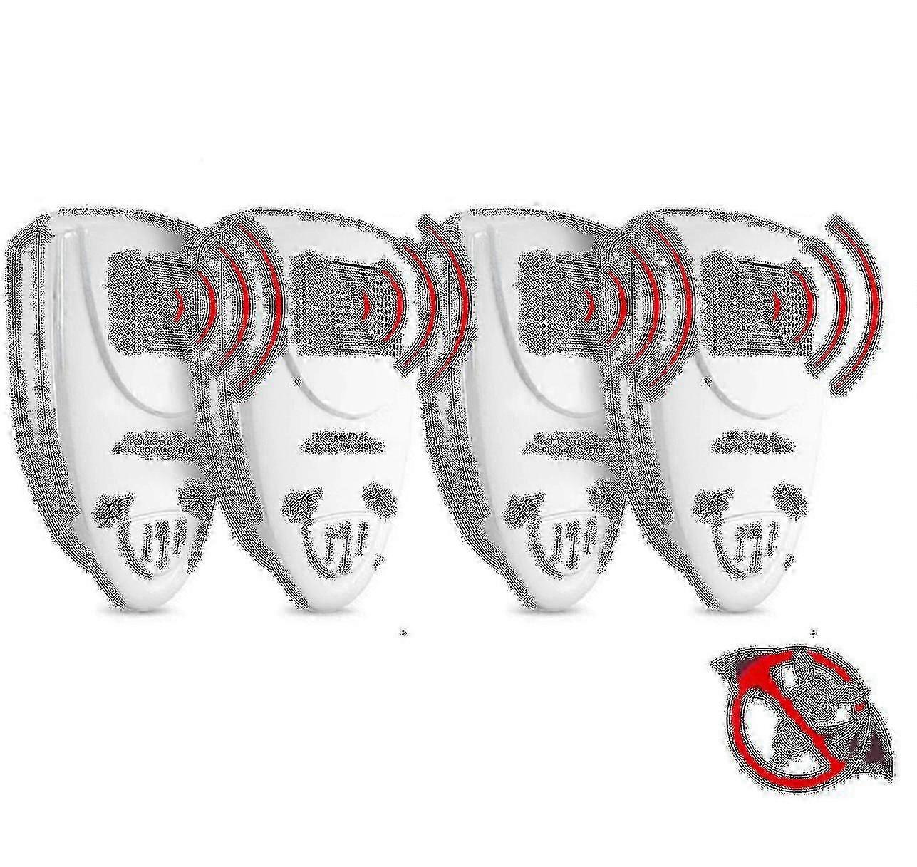 Ultrasonic Bat Repellent Pack Of 4 - Get Rid Of Bats In 72 HoursEU PLUGWHITE SZRH G