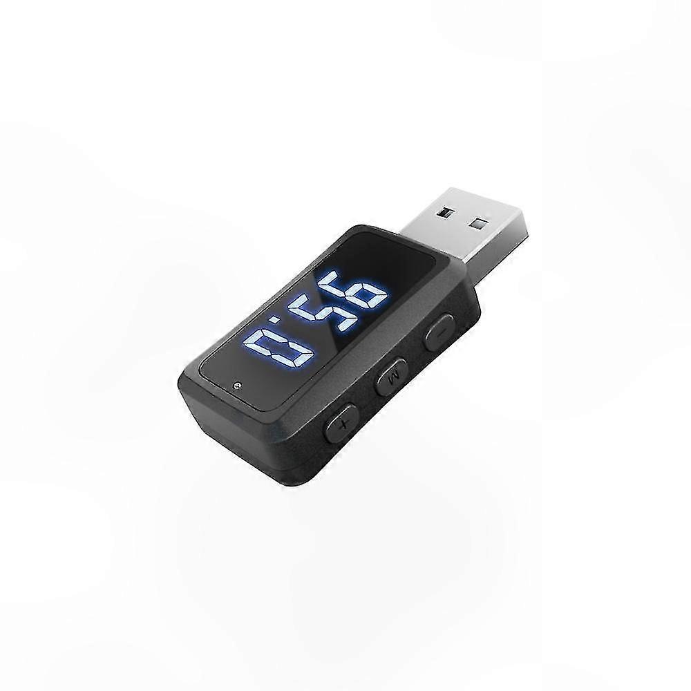 Mini USB Bluetooth 5.3 FM Transmitter for Car, LED Display, Adjustable Frequency, Hands-Free Calling, o Receiver for Auto Radio