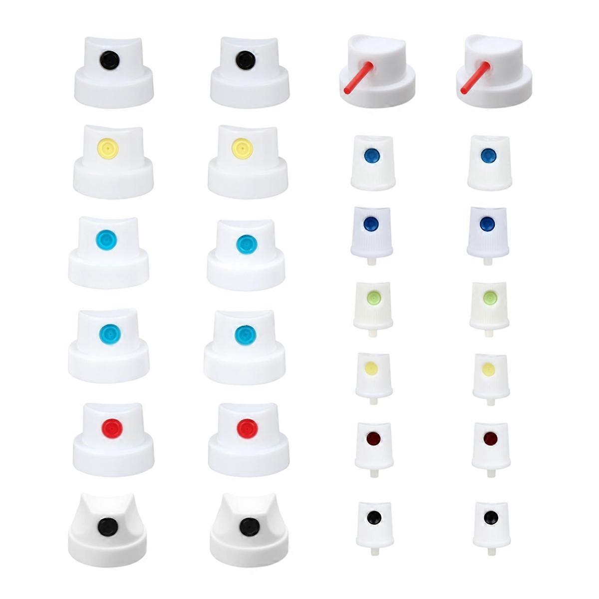Paint Nozzle Caps Set, 26 Universal Replacement Tips, Master Cap Collection Universal SprayCan Nozzle Kit