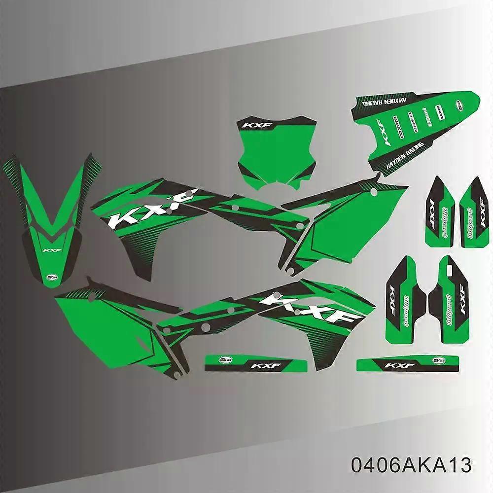 unique For Kawasaki KX250F KXF250 KXF 250 KX 250F 2017 2018 2019 2020 Full Graphics Decals Stickers Motorcycle Background Custom Number