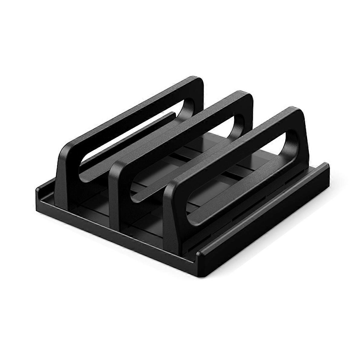 4 in 1 Dual-Slot Adjustable Vertical Laptop Stand Abs Plastic for Tablet Phone E-Book Anti Slip Desktop Storage Stand