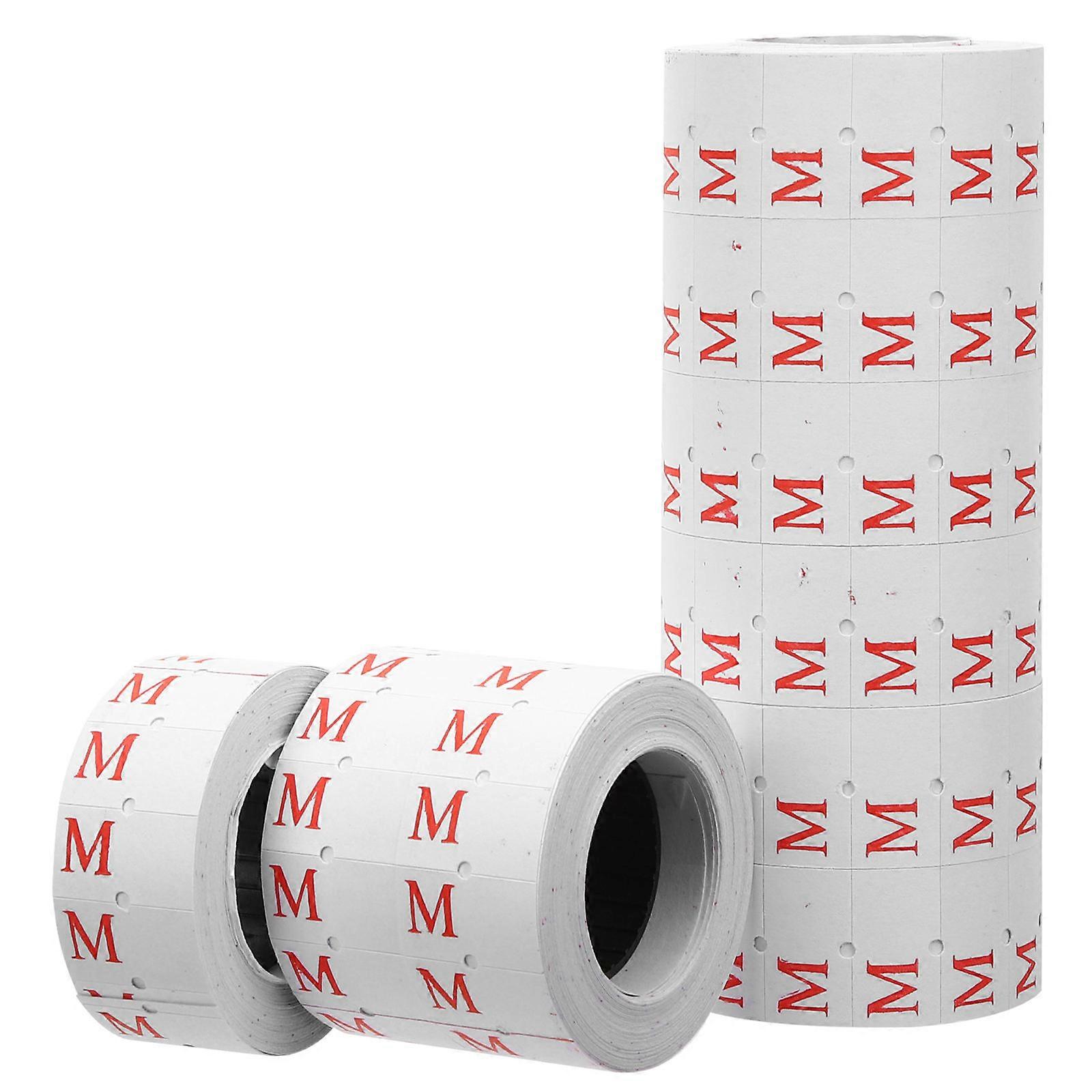 Self Adhesive Clothing Size Stickers for Decor Red 500 Labels per Roll M Sizes