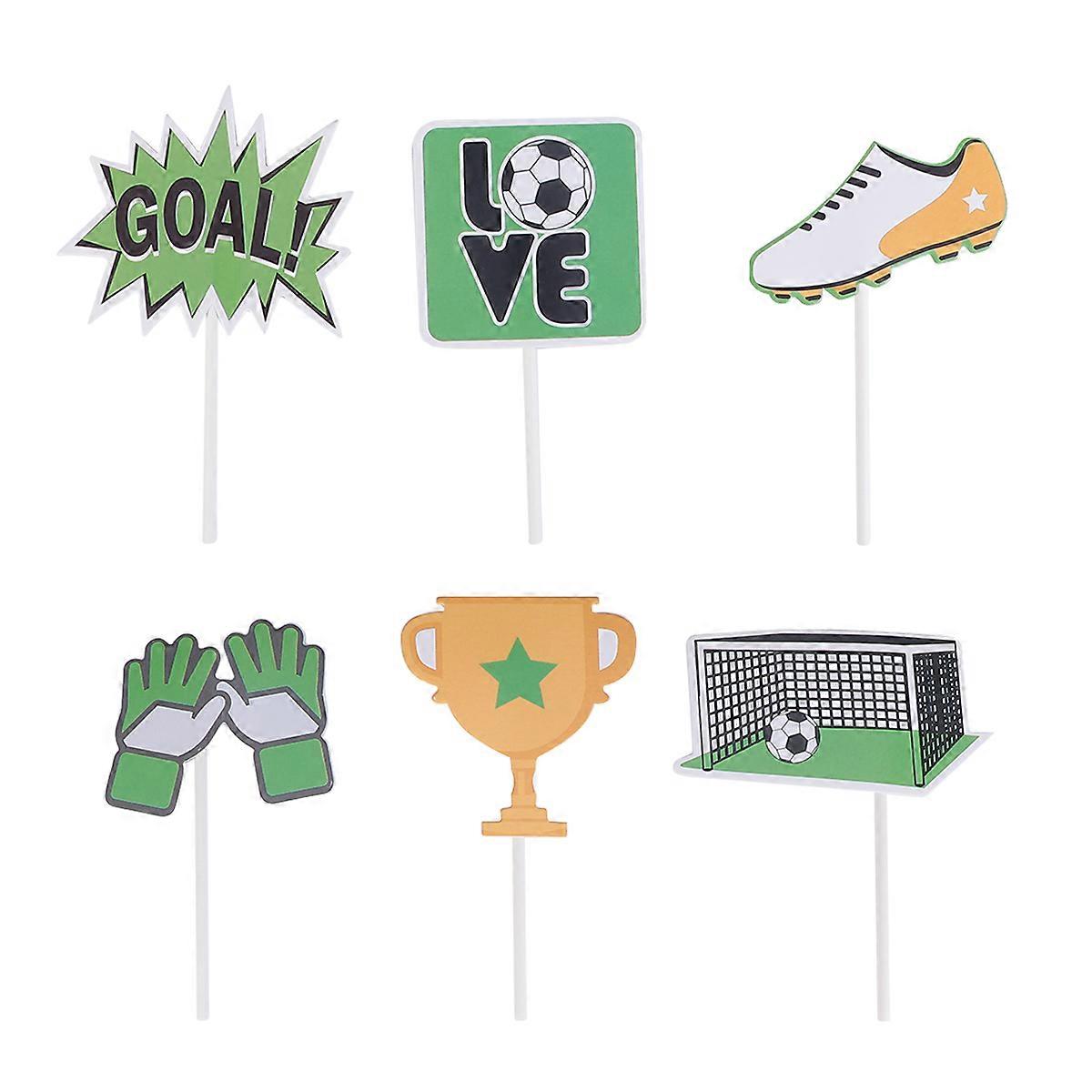 Fashion Football Elements Dessert Toppers For And Cakes Assorted Color 24Pcs