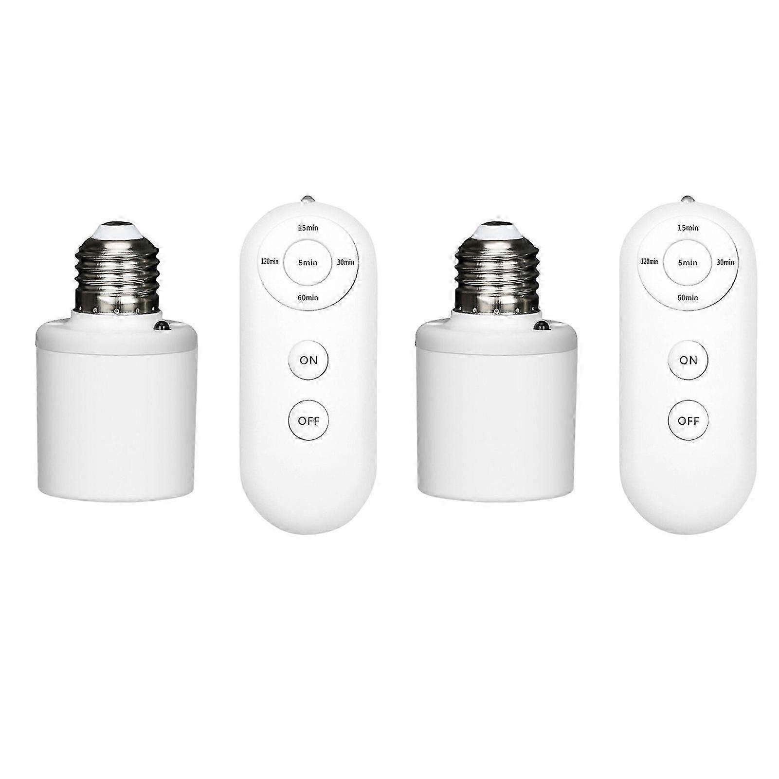 Smart E27 Lamp Socket with Remote Control and Timer Function (15/30/60/120min) Wireless Lighting Adapter for Home Use