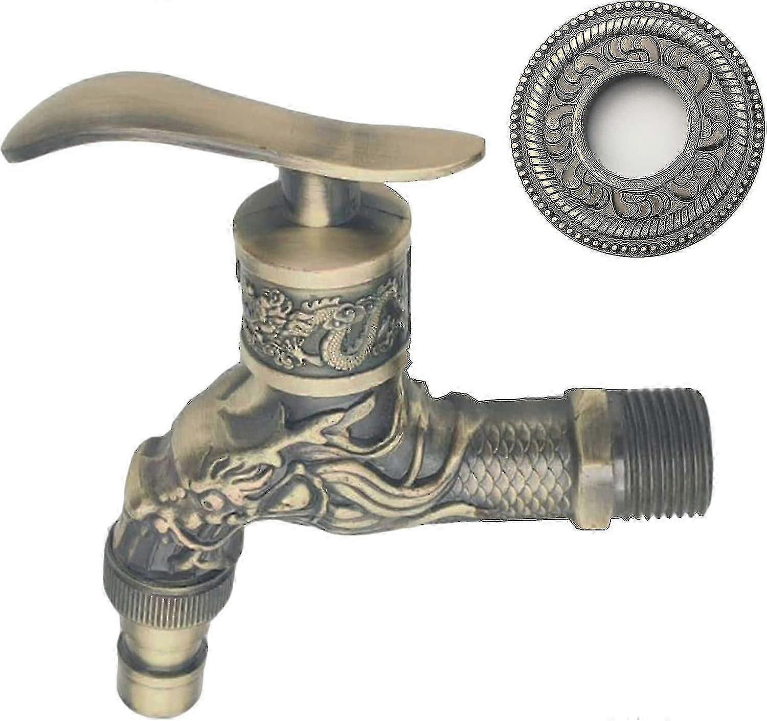 Decorative faucet for sink with antique carved pattern