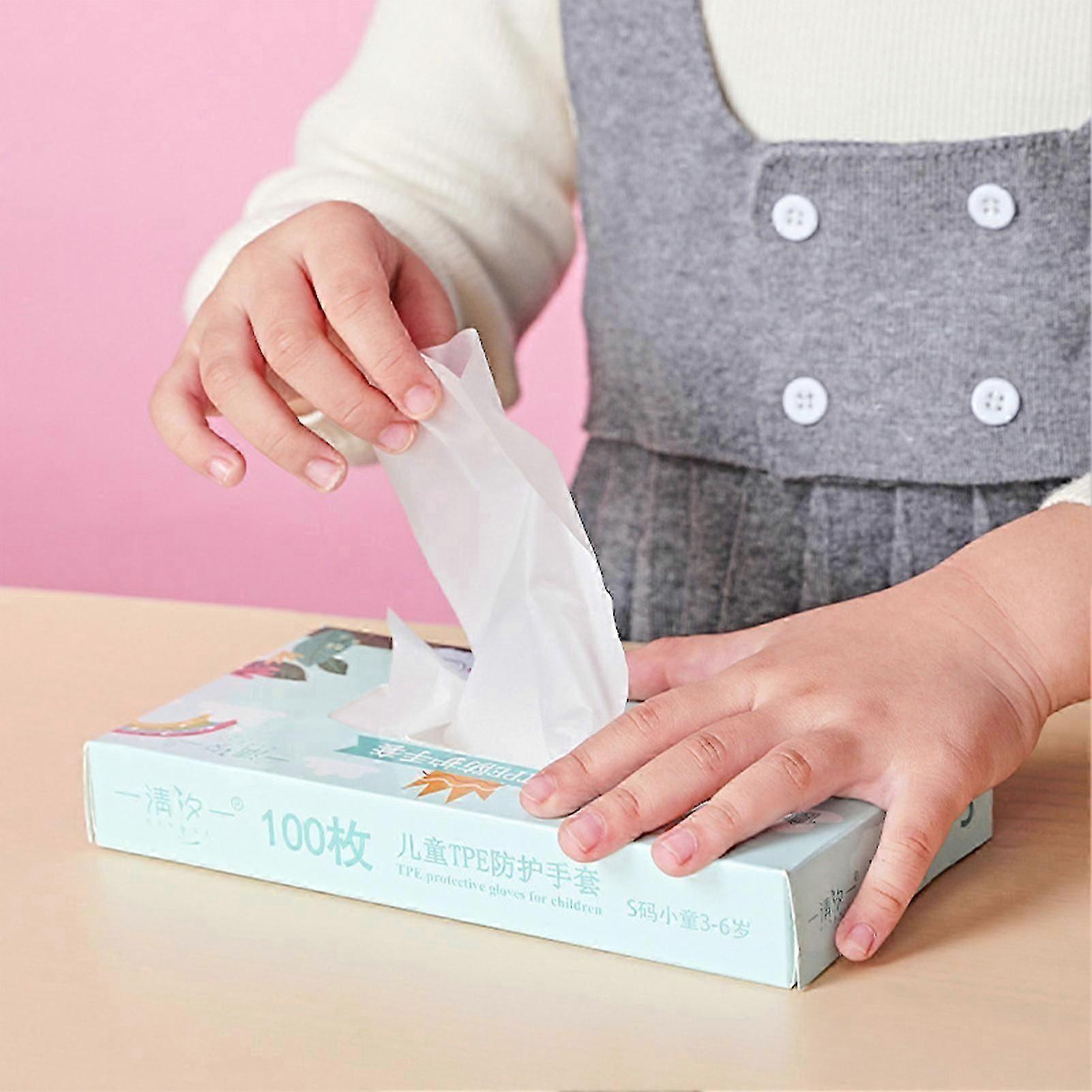 子供用100個の手袋食品安全な手袋は子供用透明3-12歳 - KM