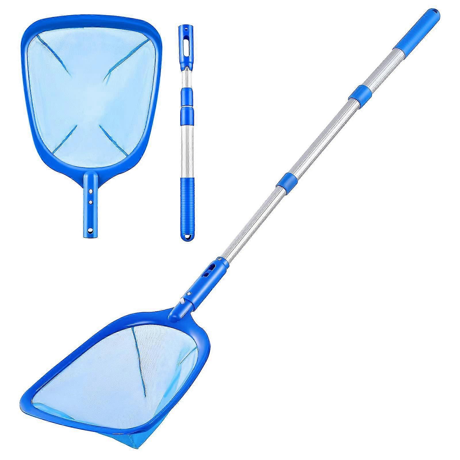 Swimming Pool Leaf Skimmer Net with 3 Aluminum Pole Sections - Ultra Fine Mesh Netting Bag Basket for Fast Cleaning of The Finest Debris , Clean Spas