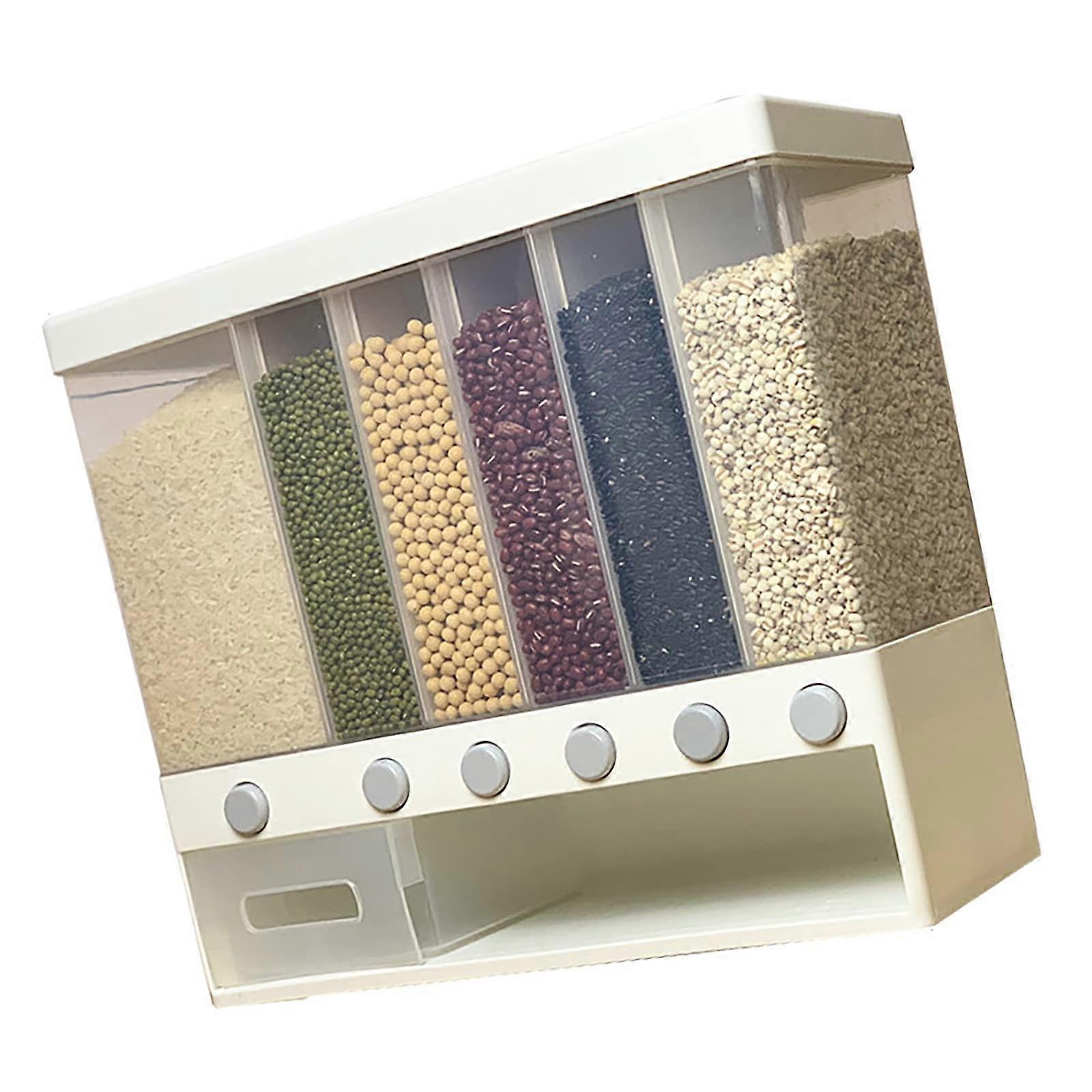 CHAMEEN 5 In 1 Dry Food Dispenser Set Transparent Storage Containers For Rice Cereal Grains Kitchen Food Container