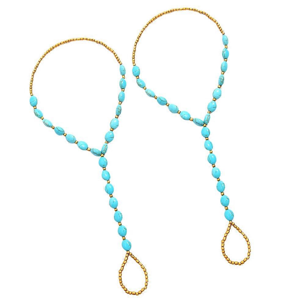 Beach Anklet Beads Anklet for Decoration 6Pcs Barefoot Foot Chain