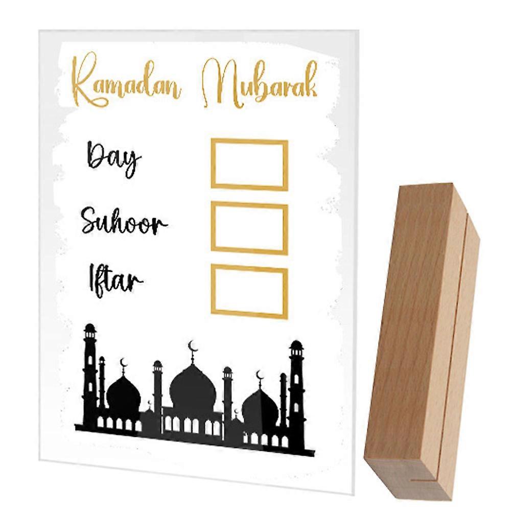 Ramadan Decorations Acrylic Mubarak Ornament for Table 3Pcs Set