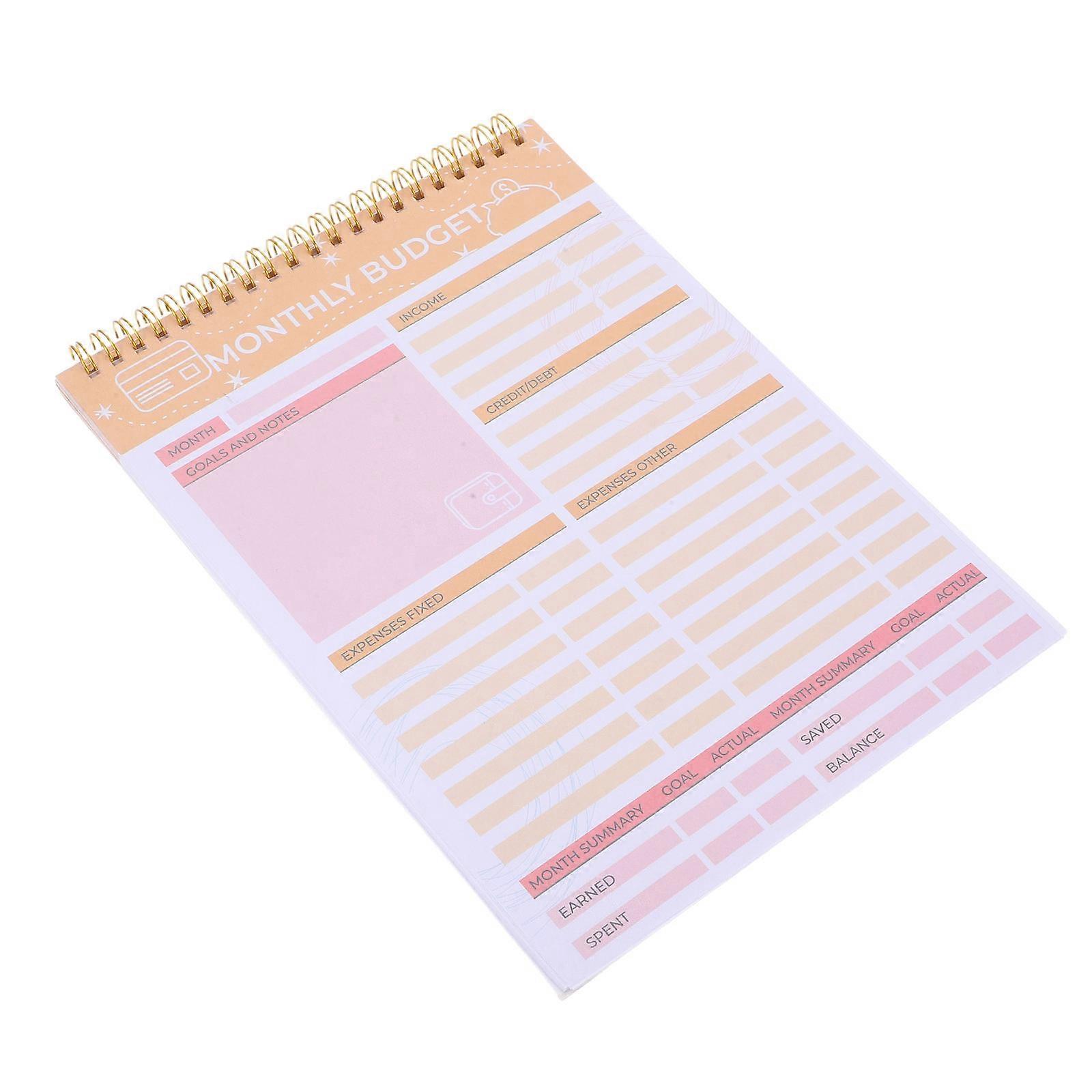 Budget Planner Book for Monthly Financial Management 2Pcs Spiral Notebooks