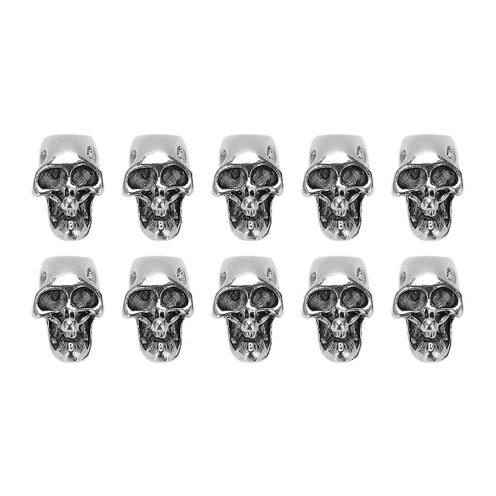 10pcs Skull Head Charm Alloy DIY Making Skeleton Skull Pendants for Paracord Keychain
