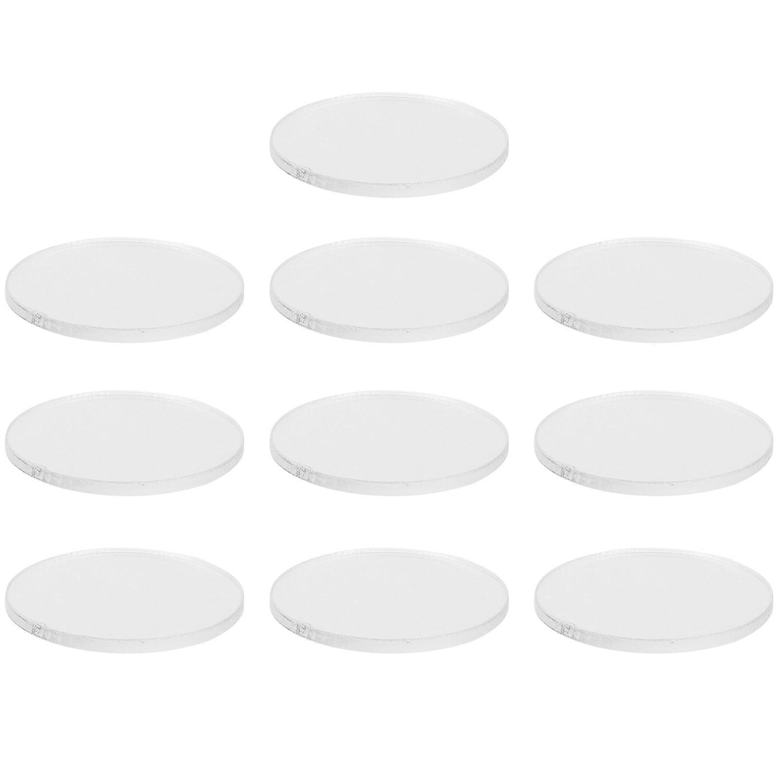 Acrylic Miniature Bases Decorative Base for Figurine 30Pcs Clear Sheets
