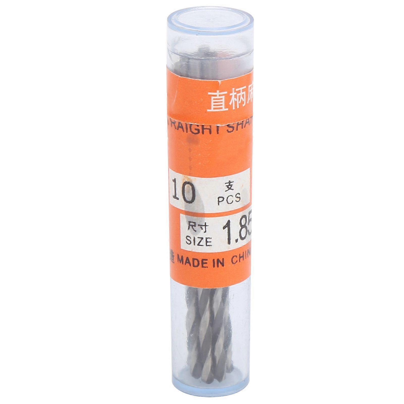 10Pcs Twist Drill Bit Straight Shank High Speed Steel Hole Puncher Industrial Supplies 1.85mm