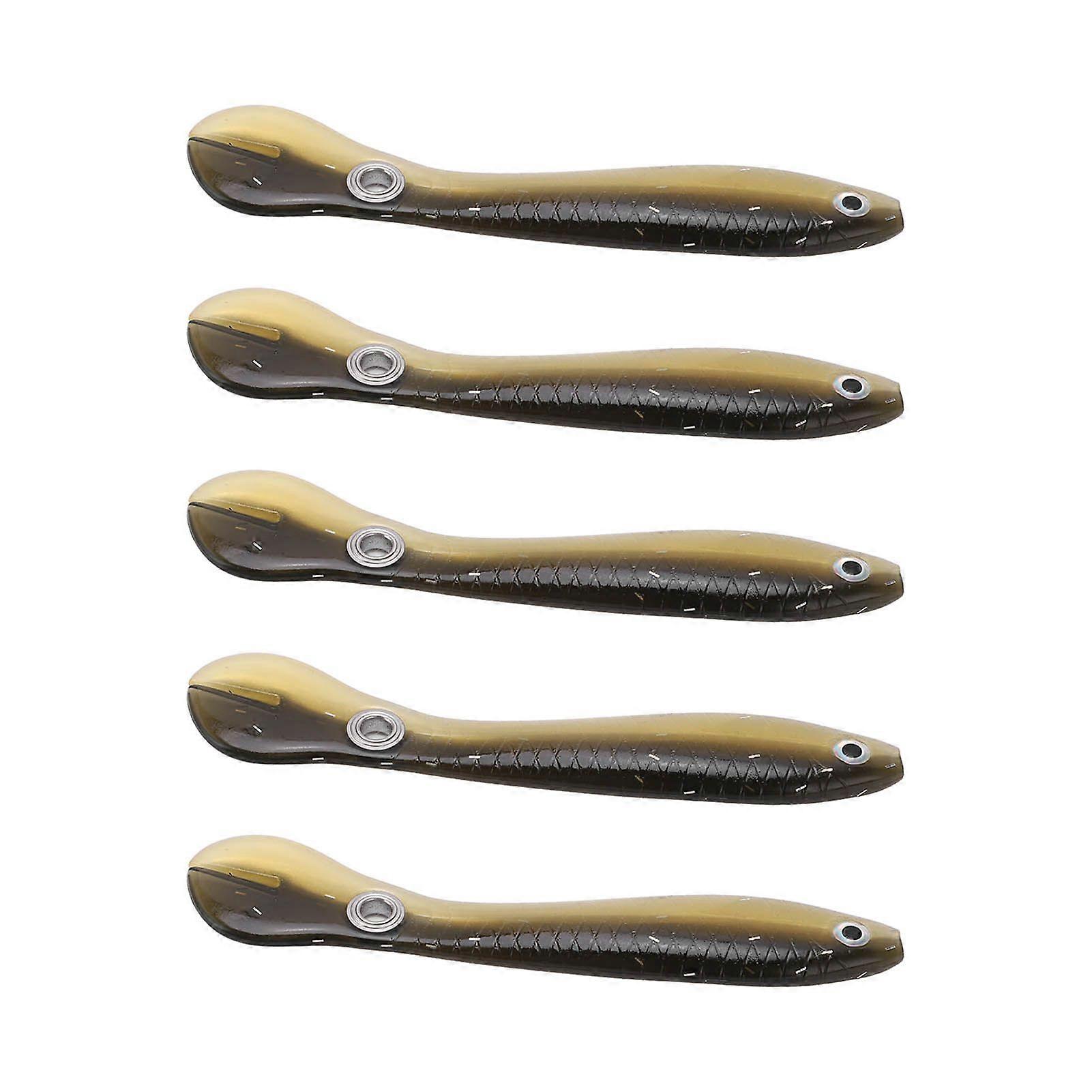 5pcs/set 10cm 6g Soft Lure with 3D Eyes Enlarged Tail Coil Artificial Soft Loach Fishing Lure