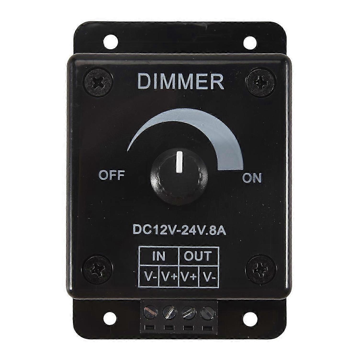 Black LED Dimmer Switch DC 12V 24V 8A Driver Single Supply Controller