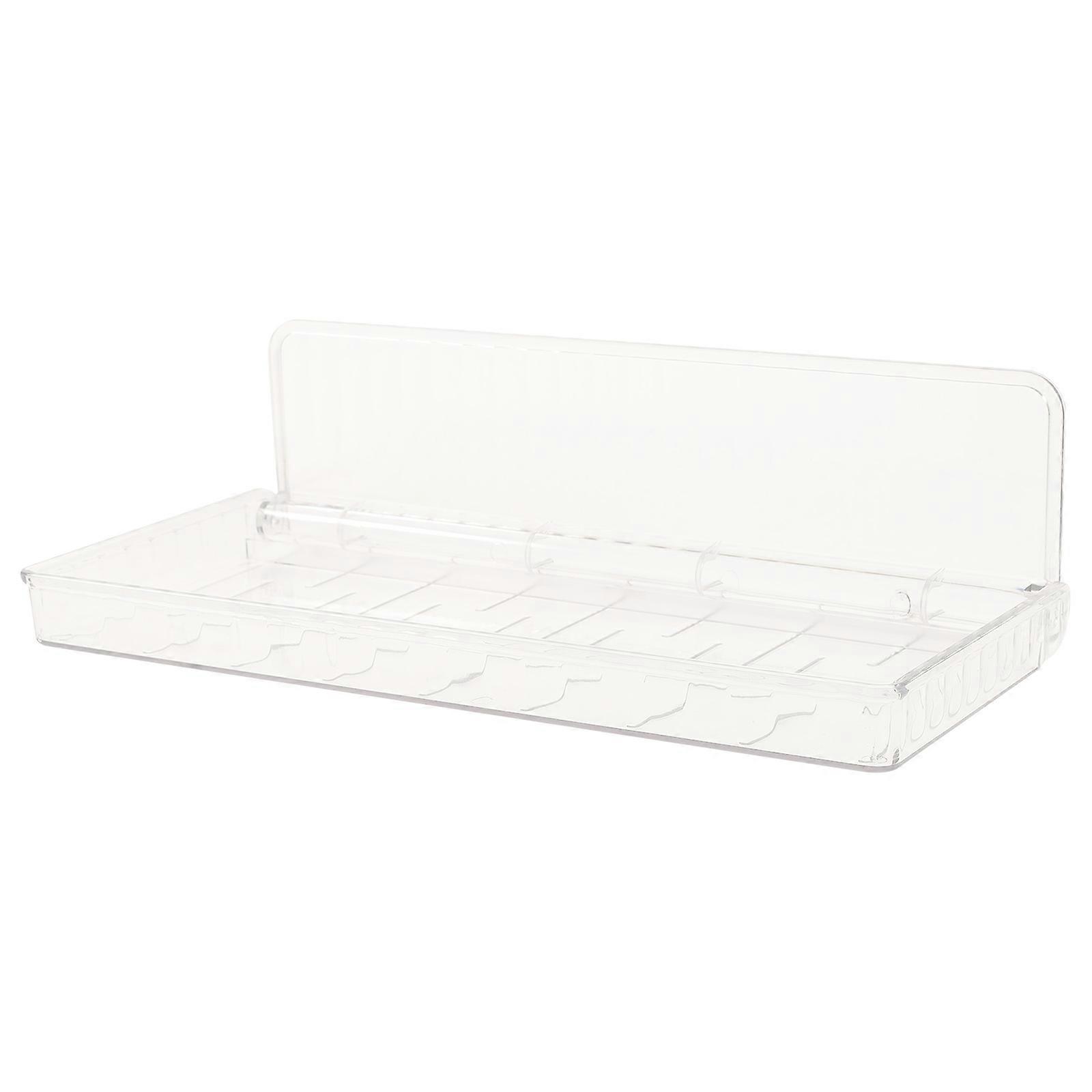 Clear Floating Shelf Wall Mount Organizer for Cosmetic Storage 2Pcs Plastic